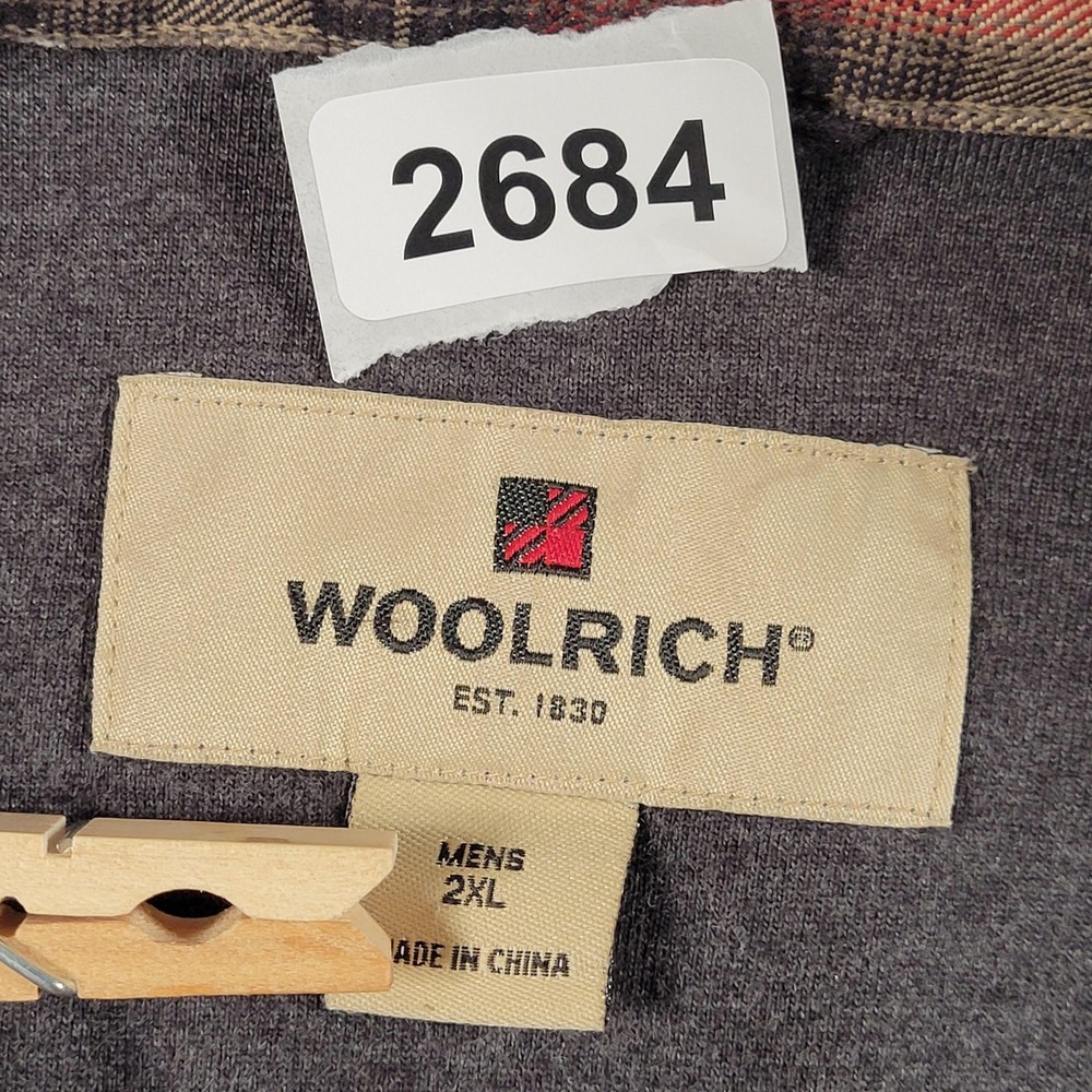 Woolrich Shirt Jacket Mens 2XL Red Plaid Flannel Lined Shacket Button Front - Picture 7 of 7